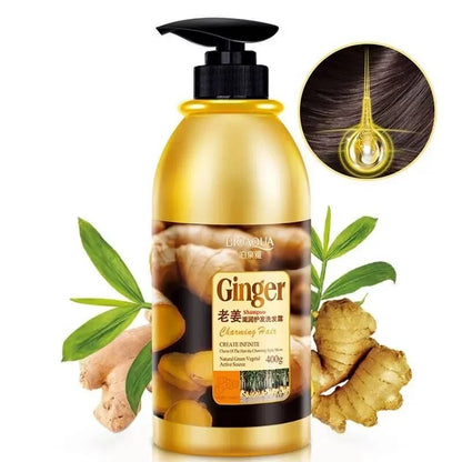 Herbal Ginger Hair Shampoo hair growth No Silicone Oil Control Anti Dandruff Itching Cleansing Professional Hair Treatment 400ml