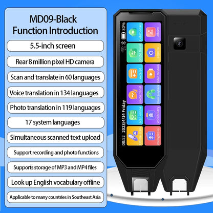 5.5-inch large-screen translation pen, supports scanning and translation in 60 languages - voice translation in 134 languages