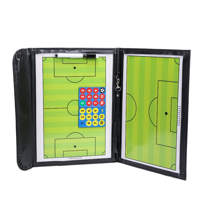 1 3-fold football tactics board Color folding coaching board Leather teaching board Magnetic pen teaching board