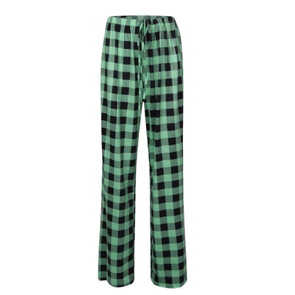 Women Christmas Pajama pants Autumn Winter Plaid Printed Pants Fashion Casual Wide Leg Pants Clothing Streetwear