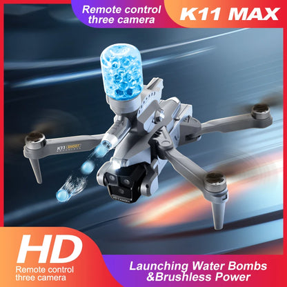 New K11MAX Water Bomb Drone Brushless Motor High Definition Three Camera Drone Optical Flow Positioning Hovering Quadcopter