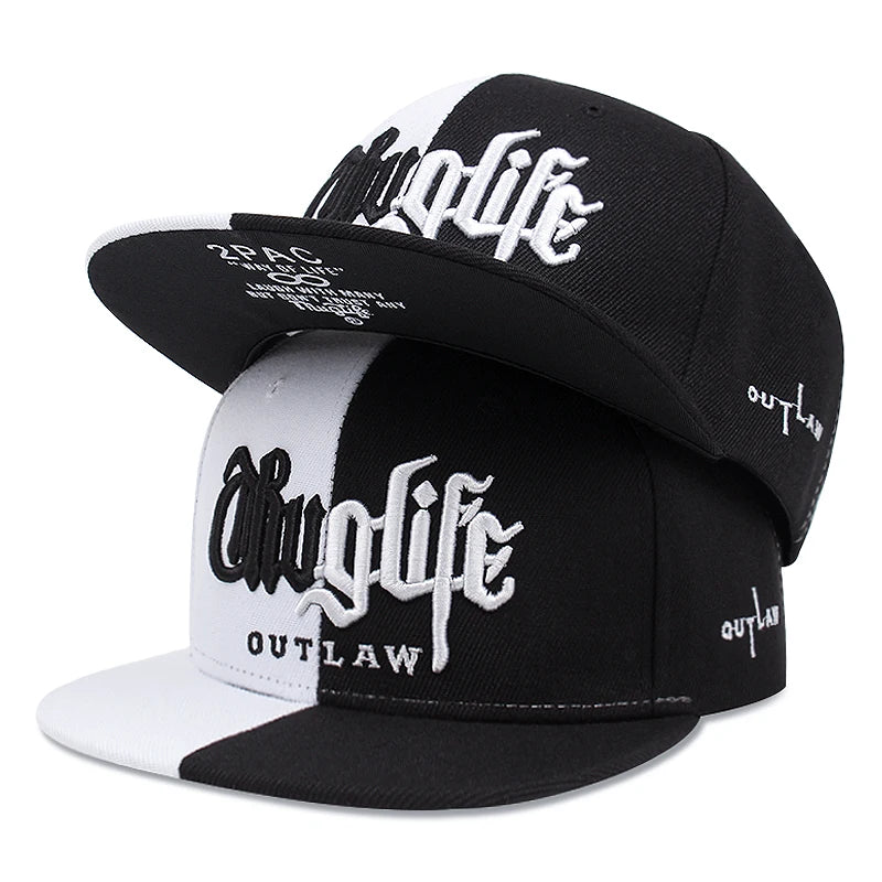 1 Pcs Fashion Fastball CAP Thuglife Embroidery Hiphop Baseball Cap Snapback Hat Adult Outdoor Casual Sun Casual Bone Adjustable