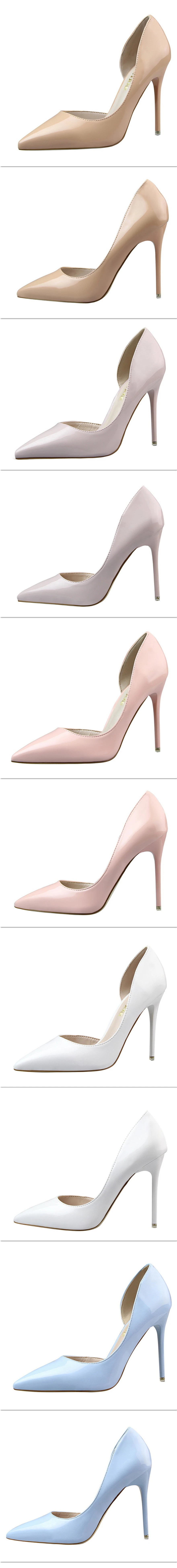 BIGTREE Shoes New Patent Leather Woman Pumps Pointed Stiletto Fashion Women Work Shoes Sexy Cut-Outs High Heel Shoe Ladies Party