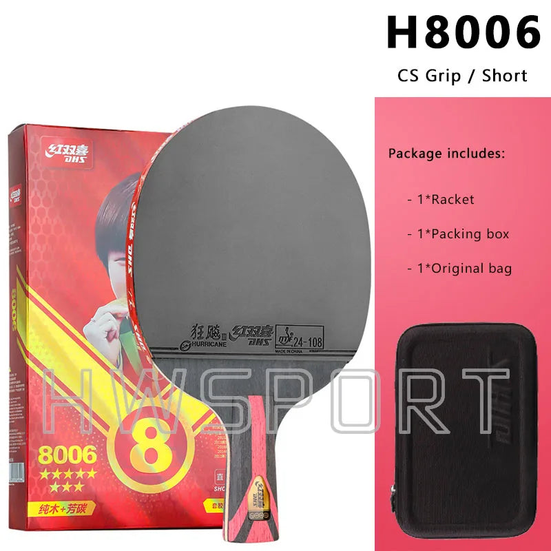 Original DHS 7 Star Table Tennis Racket Offensive 8 Star 9 Star Professional Ping Pong Racket ALC Carbon Paddle