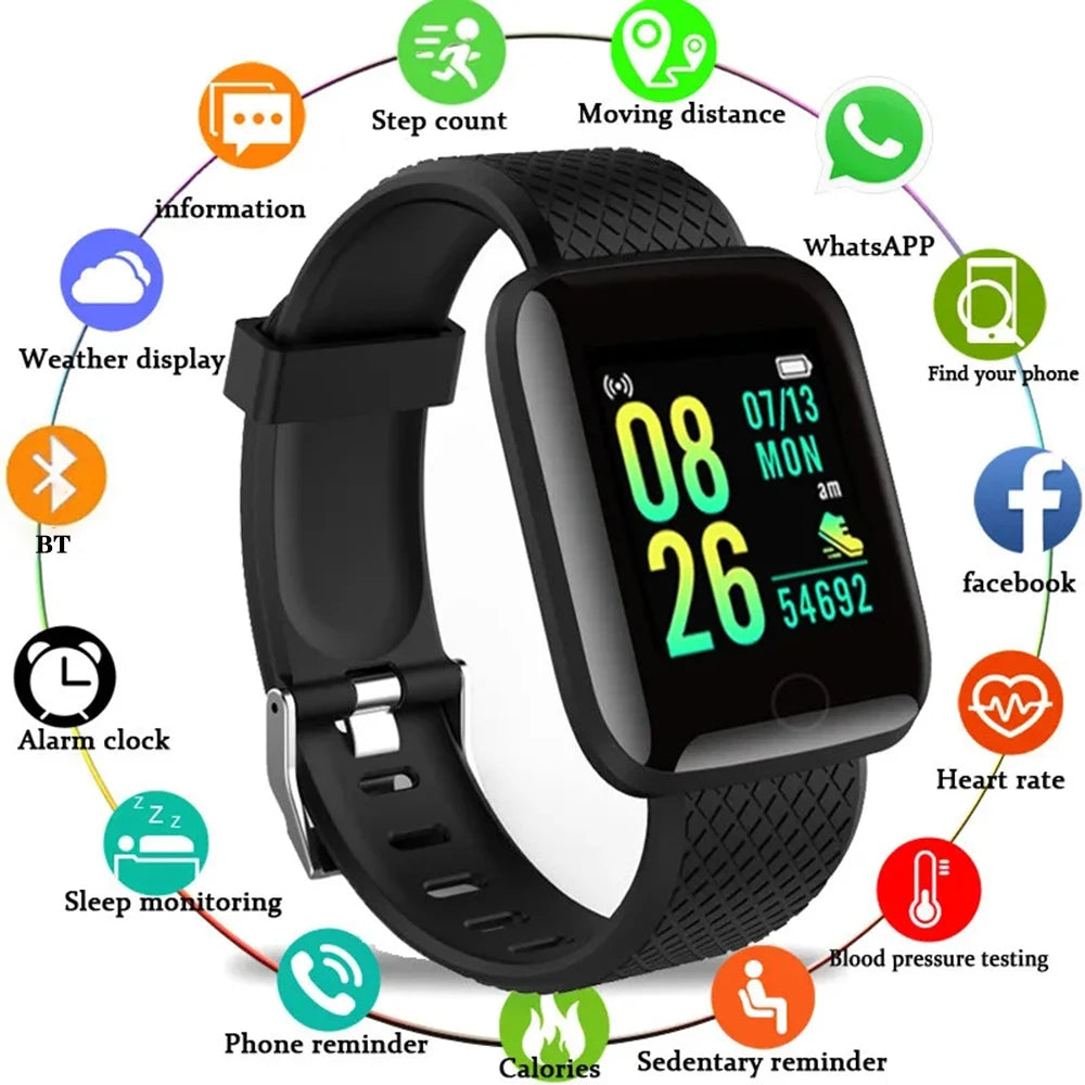 New Smart Watches 116 Plus Heart Rate Watch Men & Women Smart Wristband Sports Watches Smart Band Waterproof Smartwatch