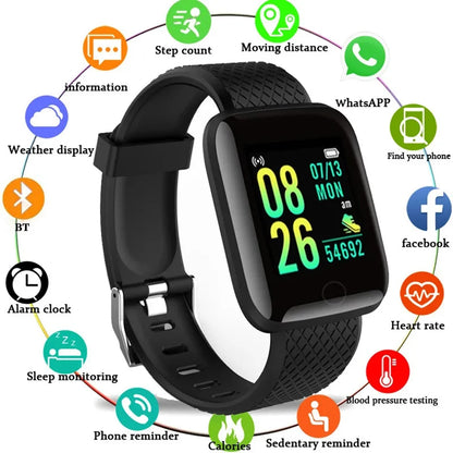 New Smart Watches 116 Plus Heart Rate Watch Men & Women Smart Wristband Sports Watches Smart Band Waterproof Smartwatch