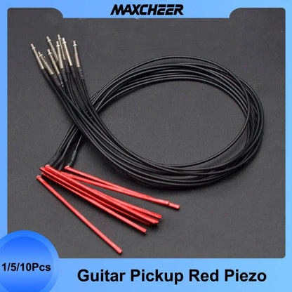 1/5/10pcs Red Piezo Guitar Pickup for Ukulele Acoustic Guitar Banjo Mandolin 40mm/65mm Guitarra Preamp Accessories