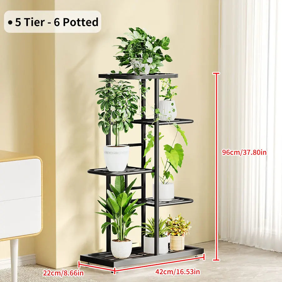 Cordlal Shining Stand For Flowers Iron 6/7/8Layers Plant Holder Storage Shelf Pot Rack Organizer Home Garden Decoration