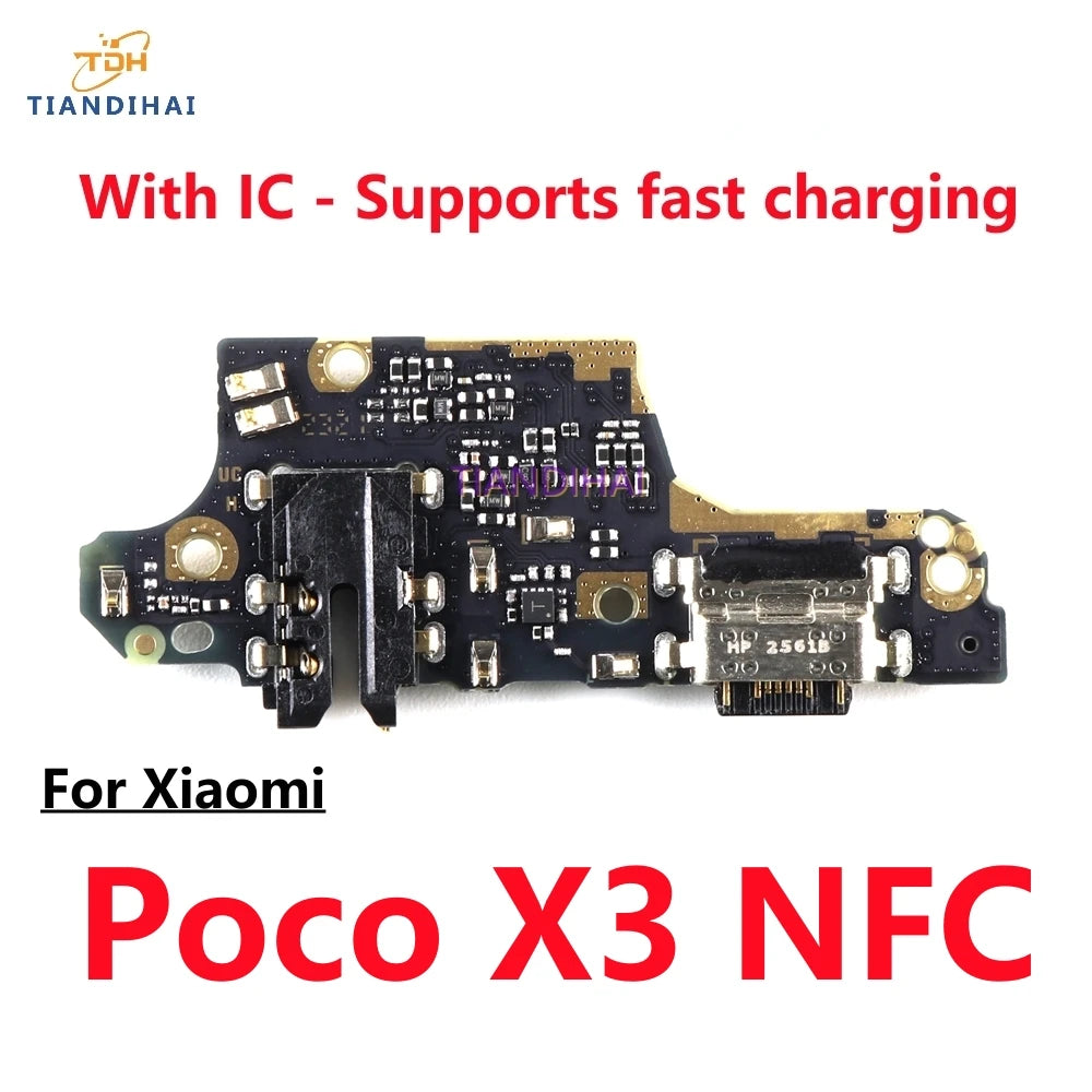 USB Charging Port Dock Jack Connector Charge Board Flex Cable With Mic Microphone For Xiaomi Poco X3 NFC X3 Pro X3NFC X3Pro