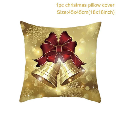 45cm Christmas Cushion Cover Navidad Merry Christmas Decorations For Home 2024 Xmas Noel Cristmas Ornaments New Year Gifts 2025