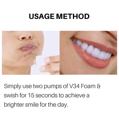 V34 Mousse Toothpaste Teeth Whitening Removing Yellow Teeth Cleaning Tooth Stain Oral Fresh Tooth Care Product Beauty Health ﻿