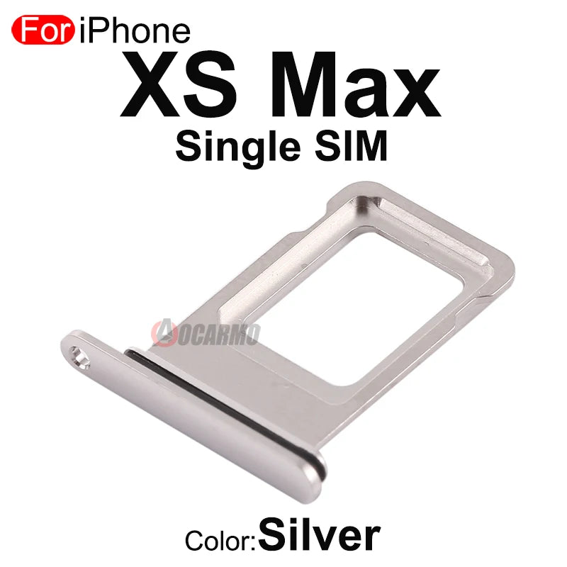 1Pcs/Lot For Apple iPhone X XS Max SIM Card Tray Stainless Steel Drawer Holder Single Dual Slot Replacement Parts