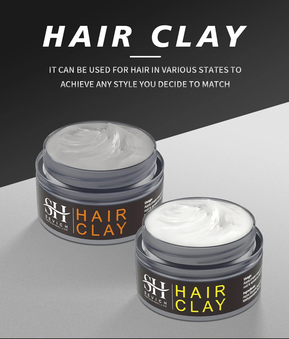 Sevich Matte Hair Clay Fashion Hair Styling Daily Use Mens Brushed Hair Clay High Strong Hold Low Shine Hair Styling Wax