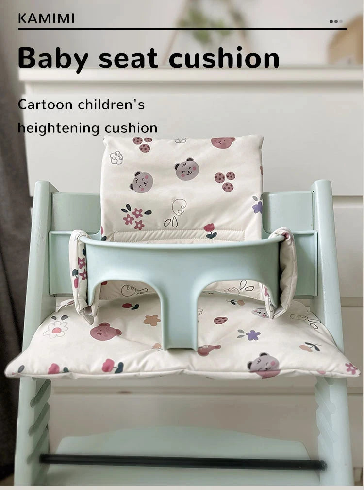 Cartoon Baby High Chair Cushion Bear Tiger Baby Back Cushion Chair Cushion Dining Chair Accessories Eating Cushion