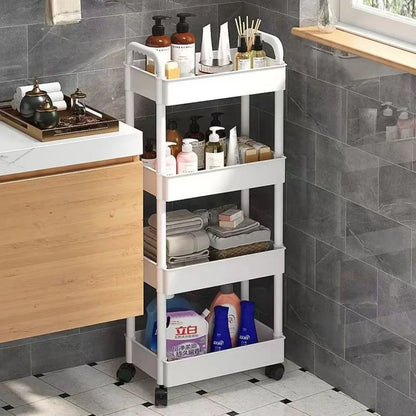 Mobile Storage Rack Trolley Kitchen Organizers And Storage Rack Household Bathroom Cart Multifunctional Multi Storey Bookshelf