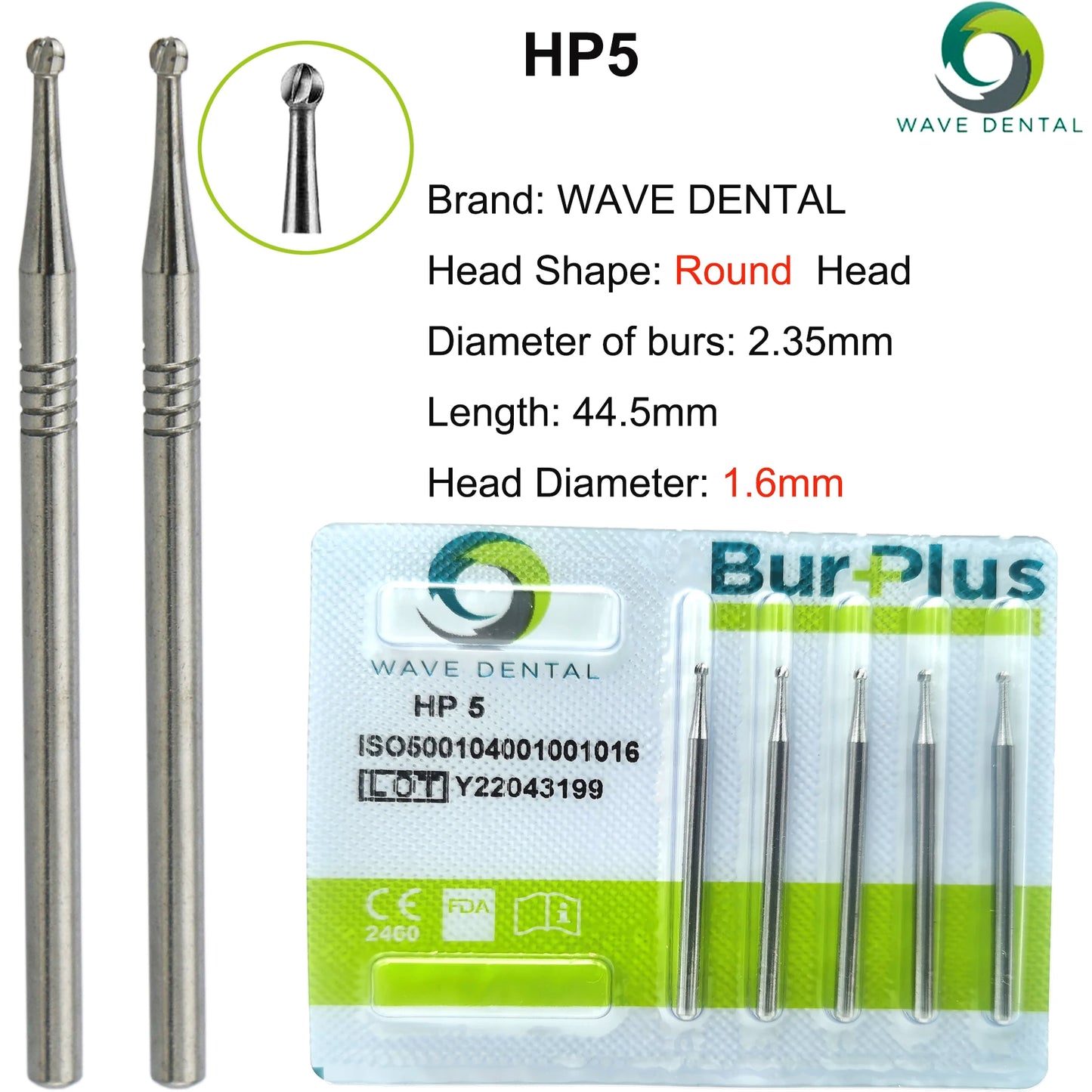 WAVE Dental Burs Tungsten Carbide Bur Dentistry Drills Bits Dental Strawberries HP Cutter Dentist Tools