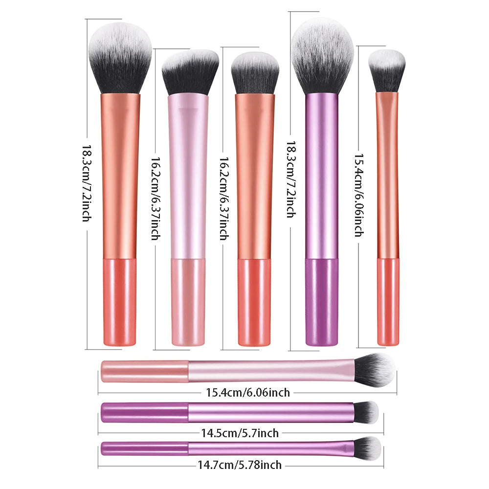 8PCS Makeup Brushes Set For Cosmetic Foundation Powder Blush Eyeshadow Kabuki Blending Real Techniques Make Up Brush Beauty Tool