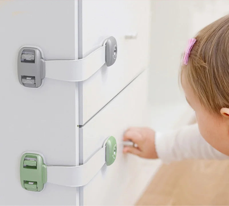 3pcs/lot Children Security Protector Baby Care Multi-function Child Baby Safety Lock Cupboard Cabinet Door Drawer Safety Locks