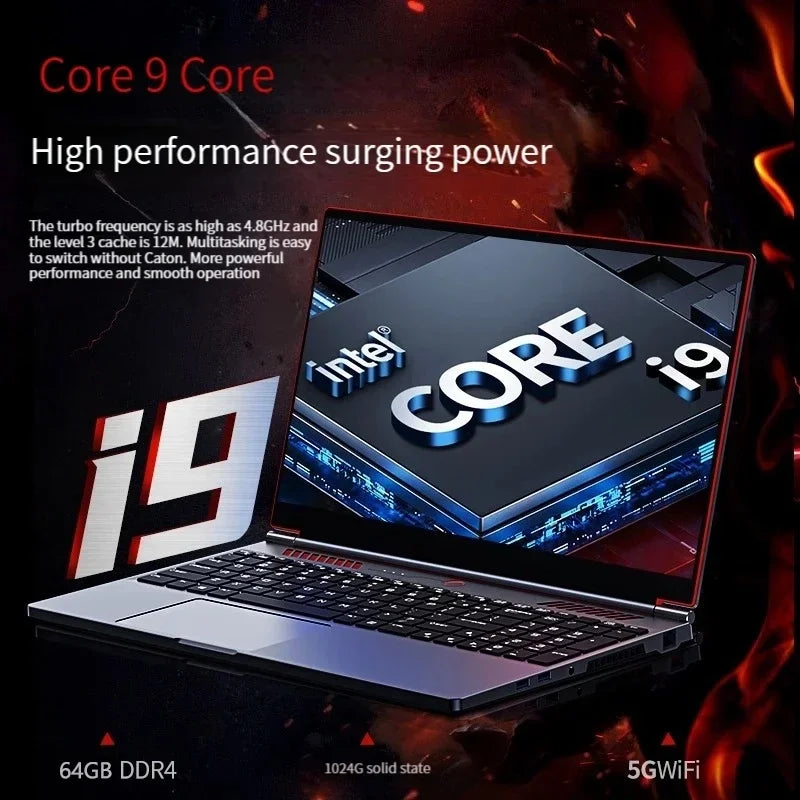 Intel Core i9-10885H 16.1 inch Gaming Laptop  GTX1650 4G Win 11 64GB DDR4 4TB SSD 8 Cores 12 Threads 4.8GHz designer Notebook