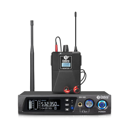 Debra ER102 UHF In Ear Monitor Wireless System With Multiple Professional Transmitter For Small Concerts And Home Theater.