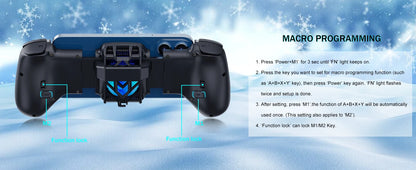 Mobile Gaming Controller with RGB Cooler for iPhone/Android/PC/Switch/Apple Arcade MFi Games with Customized Keys TURBO