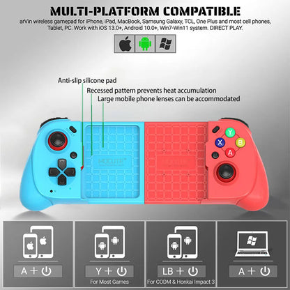 Mocute Gamepad 060 update 062 Mobile Game Joysticks for iPhone IOS13.4 Telescopic Wireless Gaming Controller for iOS/Android/PC