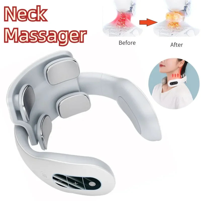 Neck Massage Instrument Portable Shoulder Neck Massage Cervical Vertebra Beauty Health Care Vibrator Heating Compress Massage