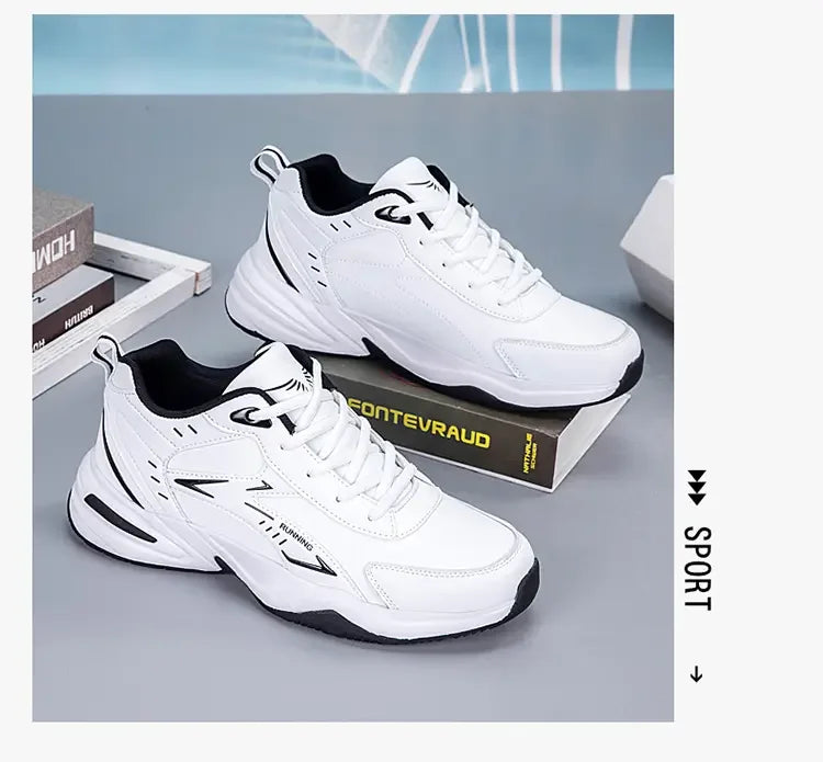 Thick Sole Versatile Clunky Sneaker for Men 2024 New Trend Mesh Lace Up Breathable Casual Sports Shoes Increased Soft Soles