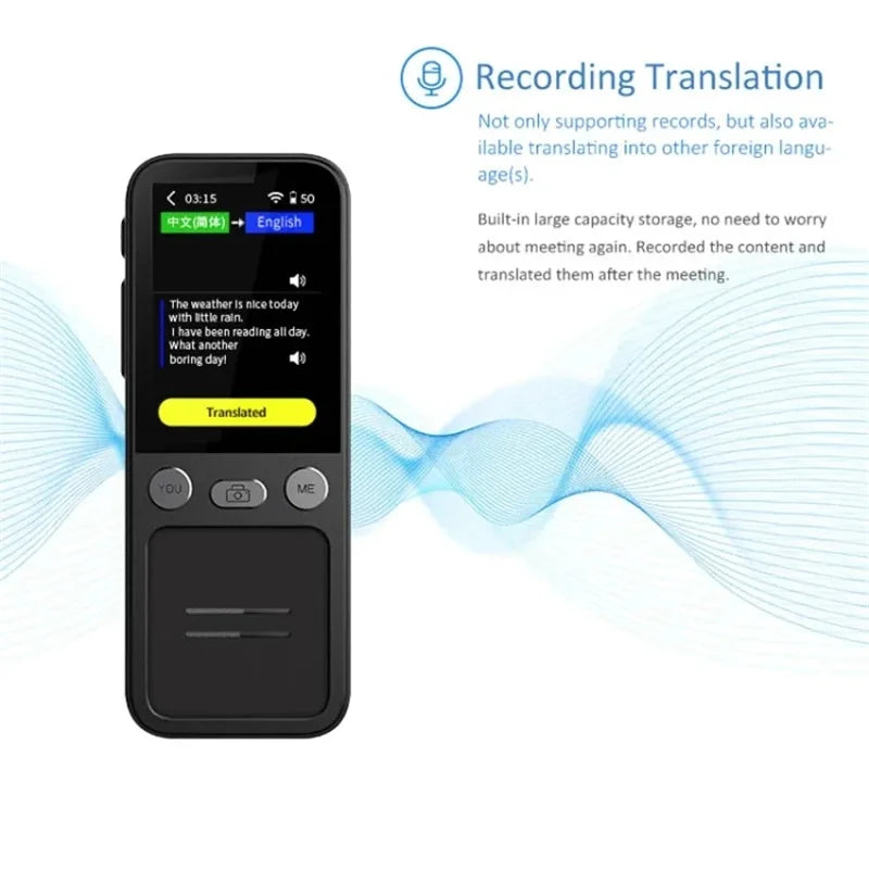 Portable T16 Instant Intelligent Voice Translation Recording 138 Language Real Time Smart Offline Translation Machine