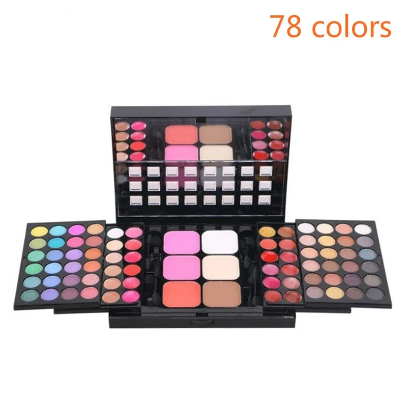 40/74/78 Colors Glitter Eyeshadow Palette Matte Waterproof Long Lasting Pressed Powder Cosmetics Kit  Fashion Women MakeUp Tools