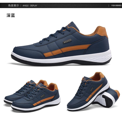 Pu Leather Men Shoes Sneakers Trend Casual Breathable Leisure Male Sneakers Non-Slip Footwear Vulcanized Shoes Tenis Masculino