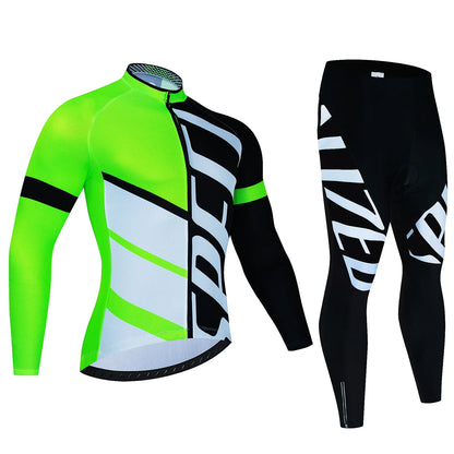 New Winter Cycling Jersey Set 2024 Men's Long Sleeve Mountain Bike Cycling Clothing Fleece Warm MTB Bicycle Clothes Wear Suit