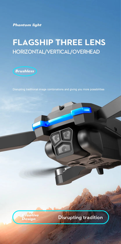 New S8S RC Drone Brushless 8K Three ESC Camera Optical Flow 360° Obstacle Avoidance Headless Mode Foldable Quadcopter