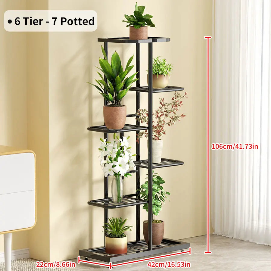 Cordlal Shining Stand For Flowers Iron 6/7/8Layers Plant Holder Storage Shelf Pot Rack Organizer Home Garden Decoration