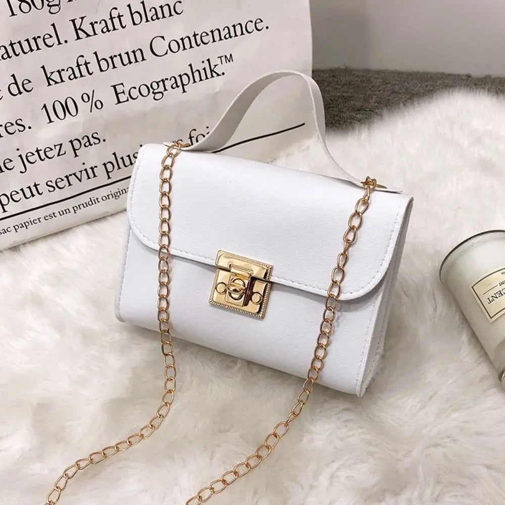 Fashion Women Handbag Solid Color Casual Mini Bag Female Chain Shoulder Pouch Ladies Leather Bag