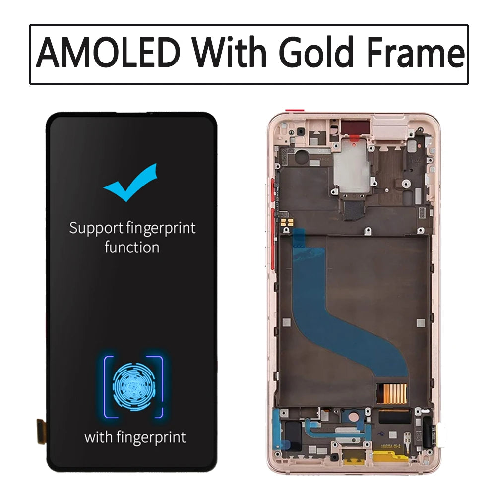 6.39" AMOLED For Xiaomi MI 9T Pro/MI 9T LCD Display Touch Screen Digitizer Assembly With Frame for Xiaomi Redmi K20 Pro /K20 LCD