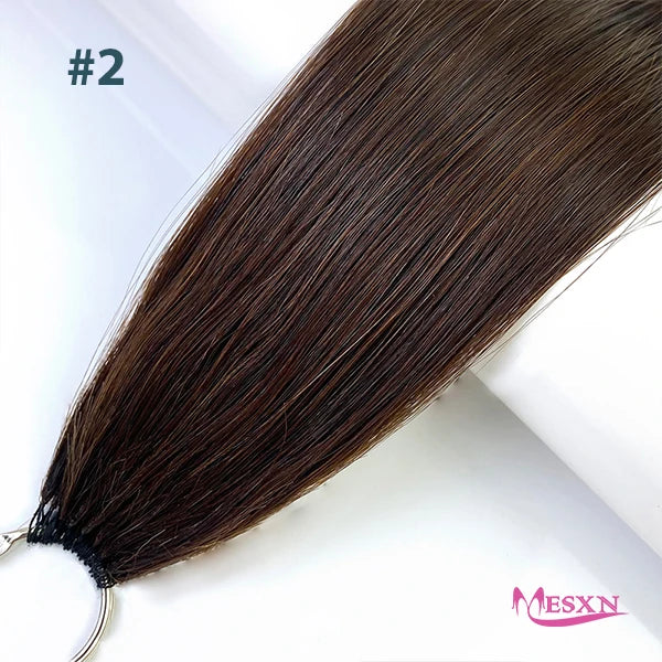 MESXN Third  Feather New hair extensions Straight Natural Real Human Hair Microring Hair Extensions  Brown Blonde  for salon