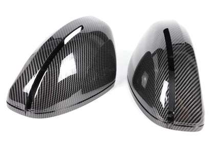 Mirror Cover For Audi TT TTS TTRS MK2 (8J) R8 (42) 2007-2014 Carbon Fiber Look/Gloss Black Exterior Rear View Cap Replacement