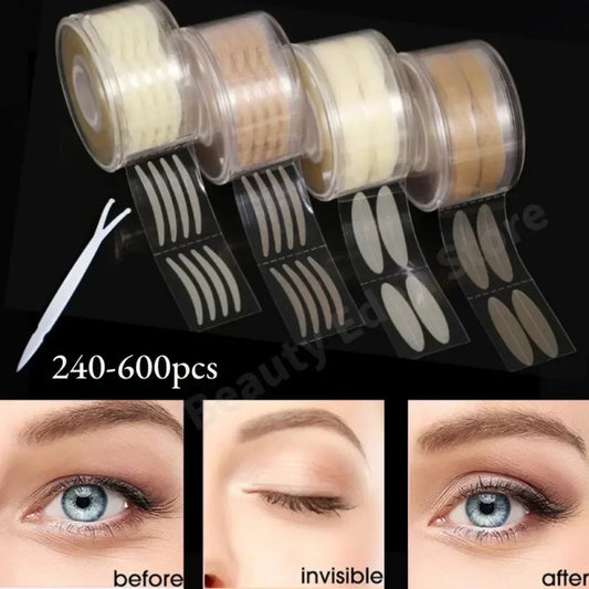 Natural Invisible Double Eyelid Stickers Fold Eyelid Stripes Eyelid Tapes Eye Lift Clear Beige Color Big Eyes Women Beauty Tools