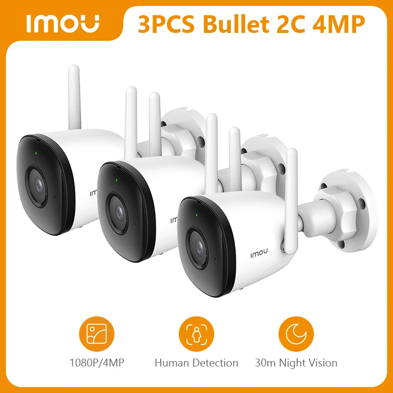 3PCS IMOU Bullet 2C 4MP Wifi Camera IP67 Weatherproof AI Human Detection Outdoor Surveillance IP Security Camera Wholesale