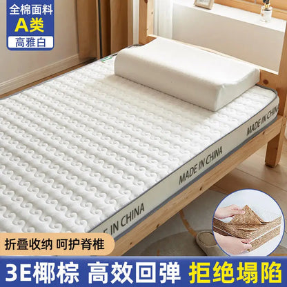 Cotton coconut mattress soft cushion latex household thickened spine protection soft mat tatami sponge mat for rent room special