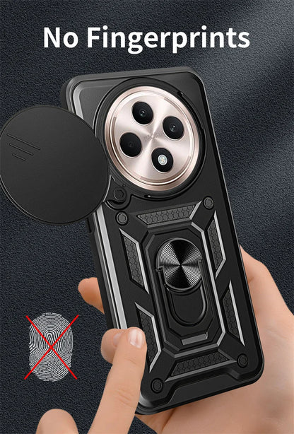 Reno12F 5G Case Matel Ring Armor Phone Case For Oppo Reno12 F 5G Magnetic Stand Holder Cover On Opo Orro Reno 12F 12 F F12 5G