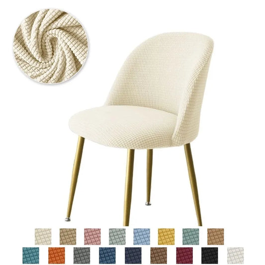 1PC Polar Fleece Curved Chair Cover Accent Short Back Dining Chair Slipcovers Small Chair Protector Case for Kitchen Hotel