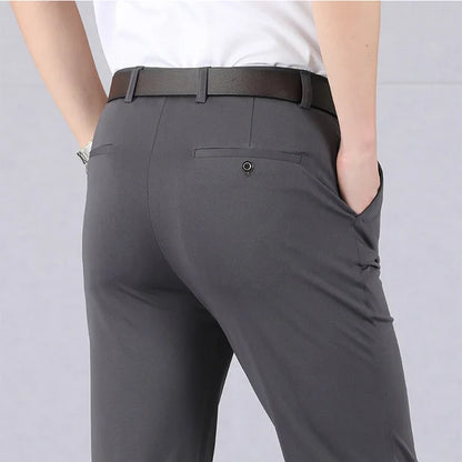 High Stretch Men's Classic Pants Spring Summer Casual Pants High Waist Trousers Business Casual Pants Dropshipping