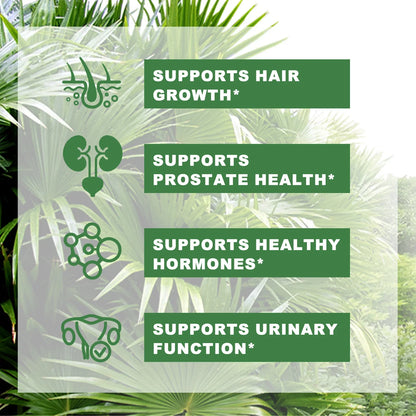 Saw Palmetto - Prostate Support, Prevents Hair Loss, Urinary Tract Health, Promotes Hair Growth