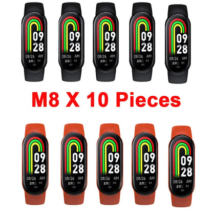 M8 Smart Band Men Sport Watch Health Heart Rate Fitness Tracker Pedometer Women Wristband Bracelet for ios Android 10 Pieces