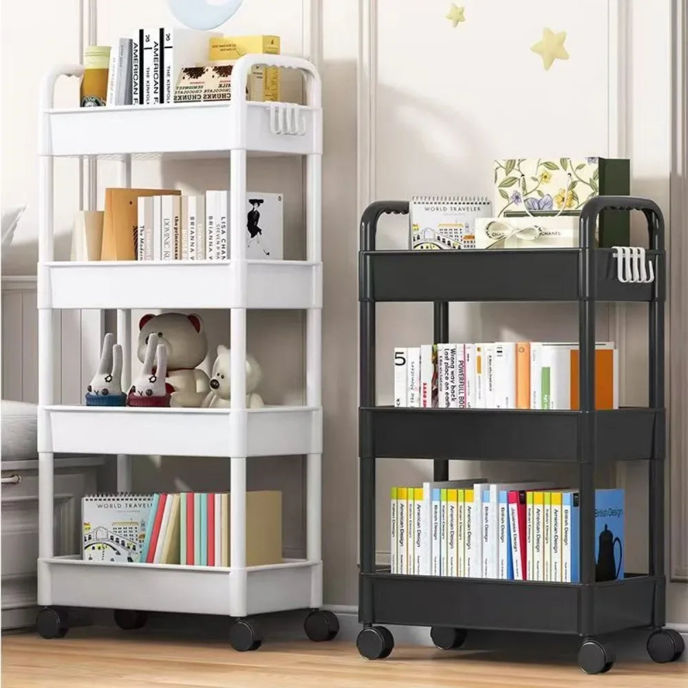 Mobile Storage Rack Trolley Kitchen Organizers And Storage Rack Household Bathroom Cart Multifunctional Multi Storey Bookshelf