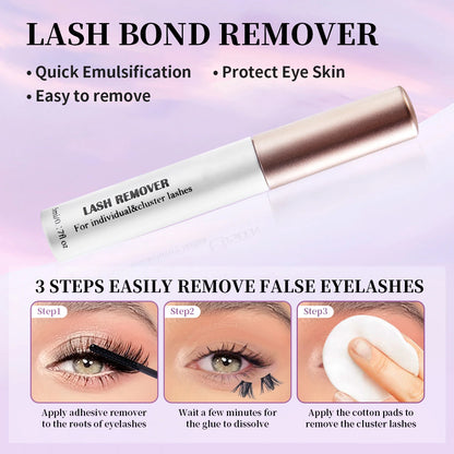 DIY Lash Extension Mix Styles Individual Lash Clusters with Bond&Seal Remover Tweezers Lash Brush eye Makeup tool