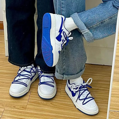 2024 New Style Couple Heart Shaped Sneakers High Quality Women's Casual Sports Shoes Stylish Lace-up Men's Flats Couple Shoes