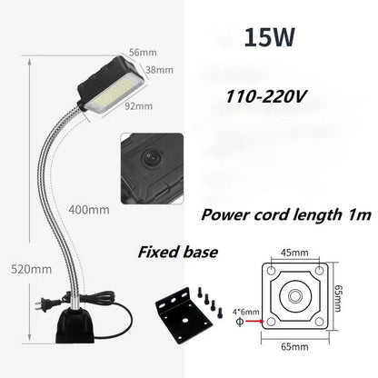 LED CNC Workshop Working Lamp Lathe Industrial light 12/20W 110-220V Flexible gooseneck Magnetic Base Lamp for Workbench